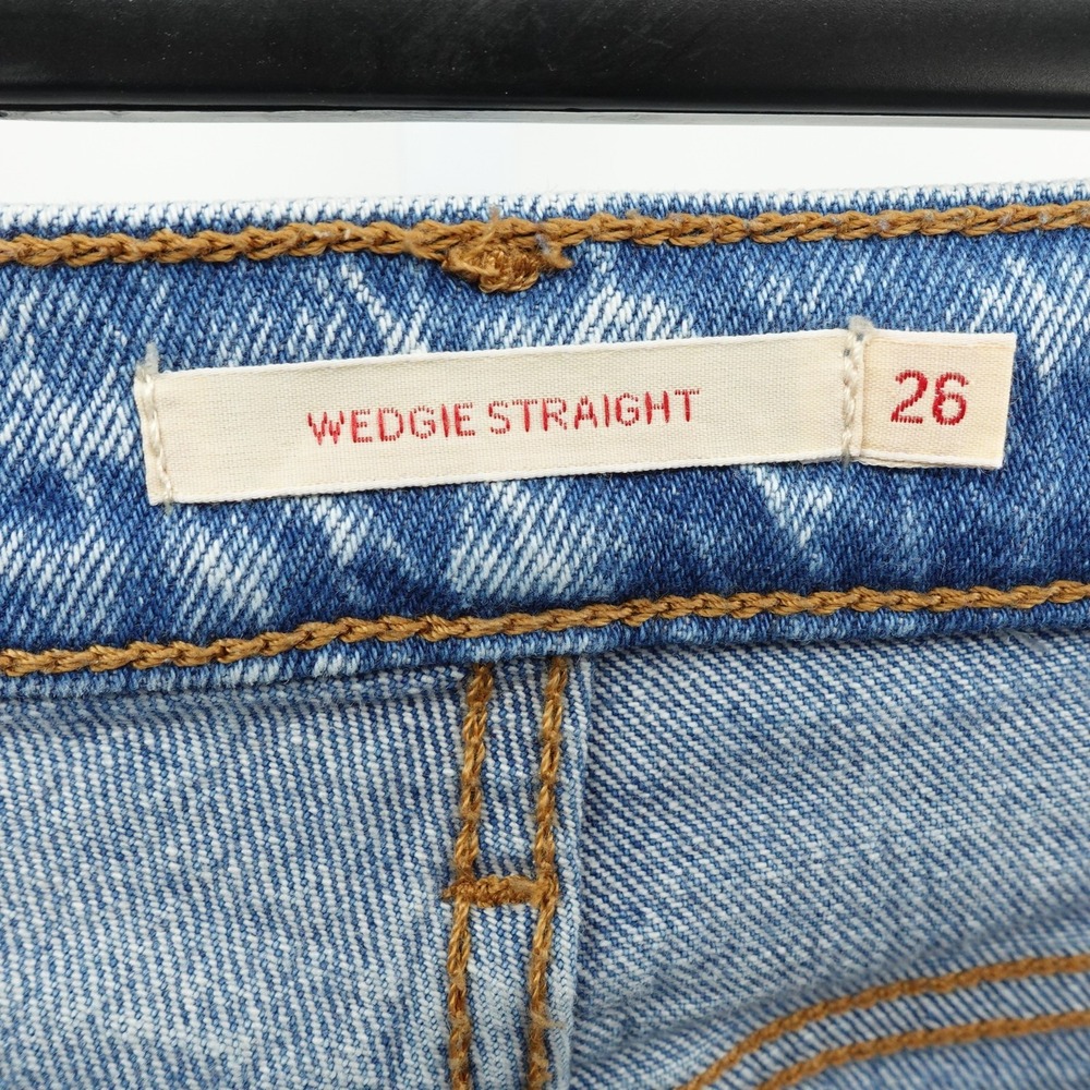 Levis Premium Denim Jeans SZ 26 Wedgie Straight Classic Clean Girl Soft Girl - Picture 7 of 13
